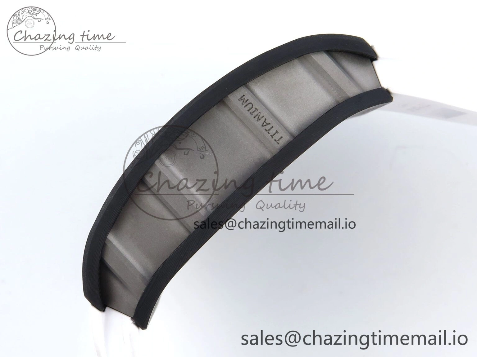 RM055 Ti NTPT UOKF 1:1 Best Edition White Black Inner Bezel White Crown on White Rubber Strap RMUL2 Super Clone