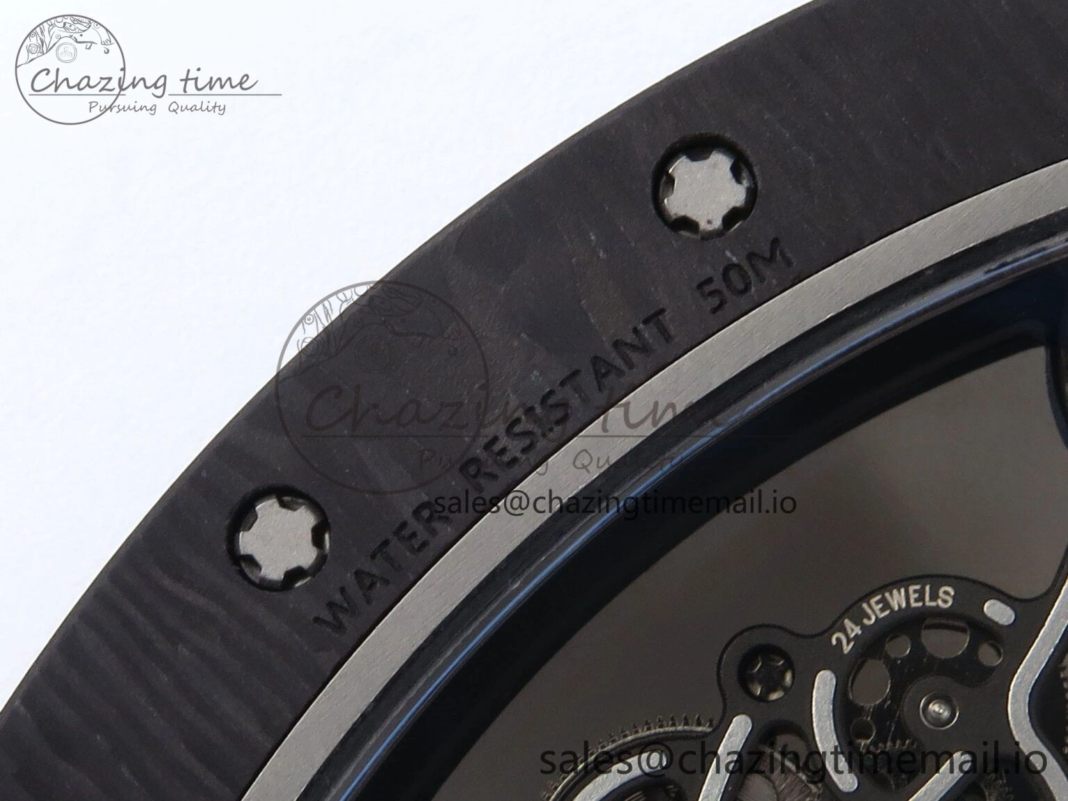 RM055 Ti NTPT UOKF 1:1 Best Edition White Black Inner Bezel White Crown on White Rubber Strap RMUL2 Super Clone