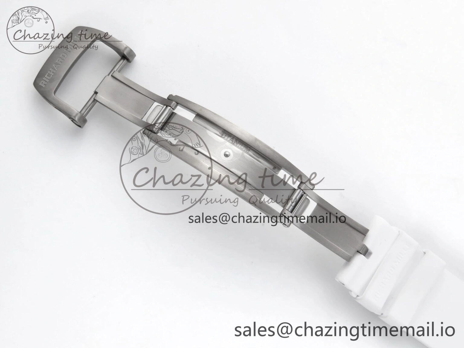 RM055 Ti NTPT UOKF 1:1 Best Edition White Black Inner Bezel White Crown on White Rubber Strap RMUL2 Super Clone