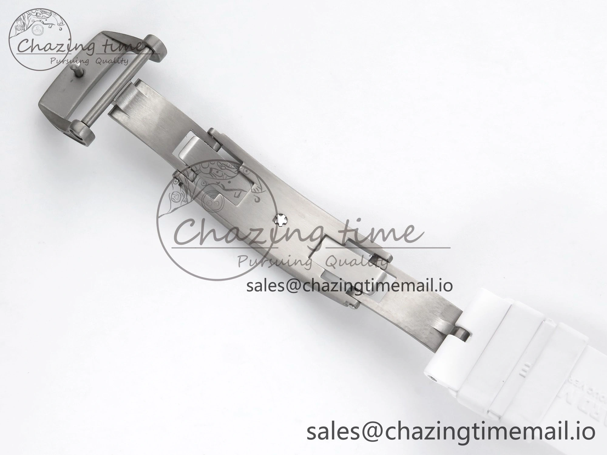 RM055 Ti NTPT UOKF 1:1 Best Edition White Black Inner Bezel White Crown on White Rubber Strap RMUL2 Super Clone