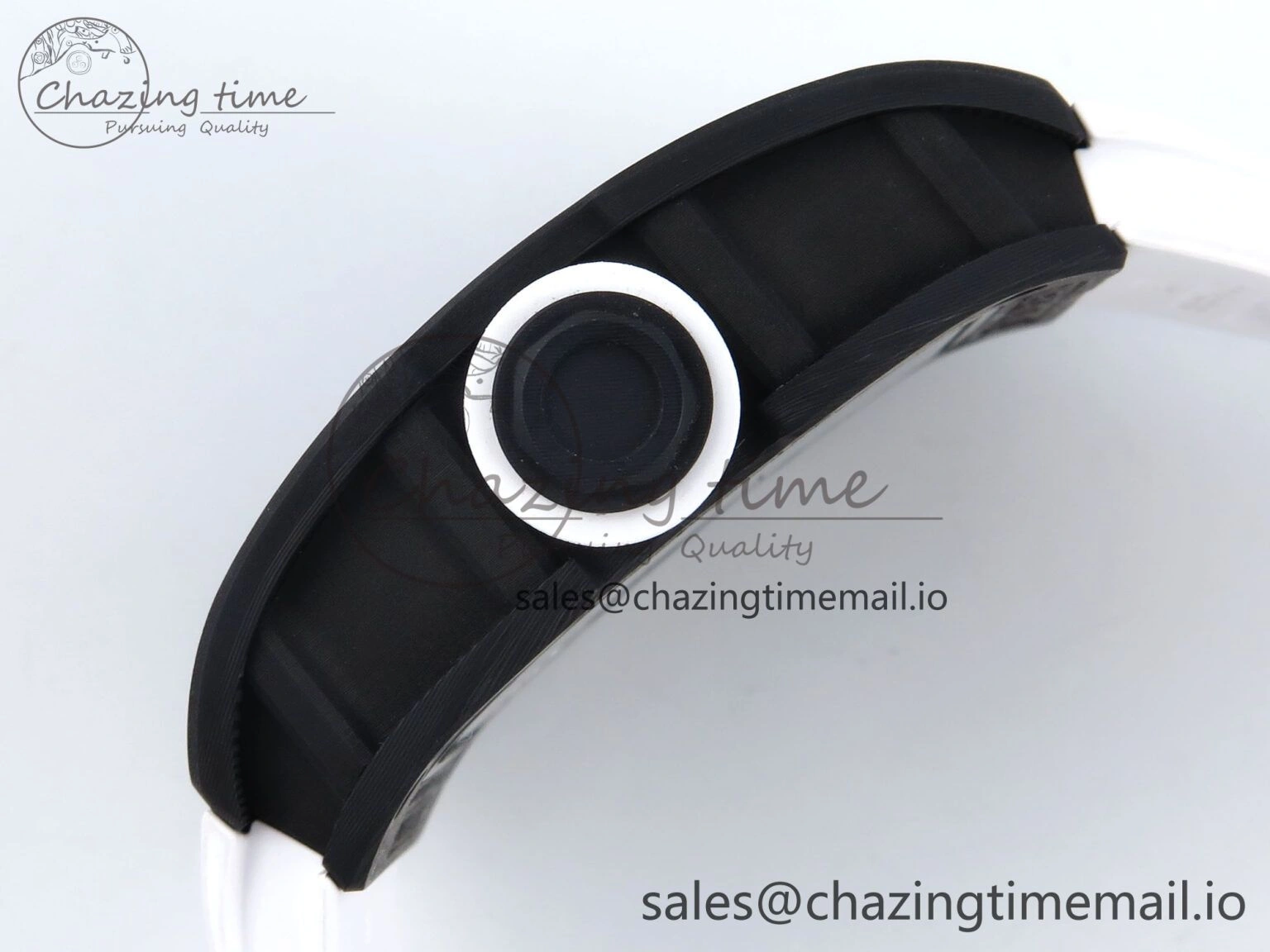 RM055 Ti NTPT UOKF 1:1 Best Edition White Red Inner Bezel White Crown on White Rubber Strap RMUL2 Super Clone