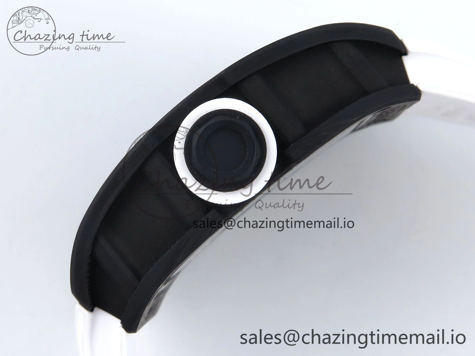 RM055 Ti NTPT UOKF 1:1 Best Edition White Red Inner Bezel White Crown on White Rubber Strap RMUL2 Super Clone