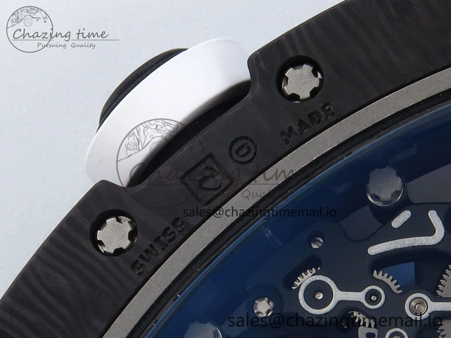 RM055 Ti NTPT UOKF 1:1 Best Edition White Red Inner Bezel White Crown on White Rubber Strap RMUL2 Super Clone