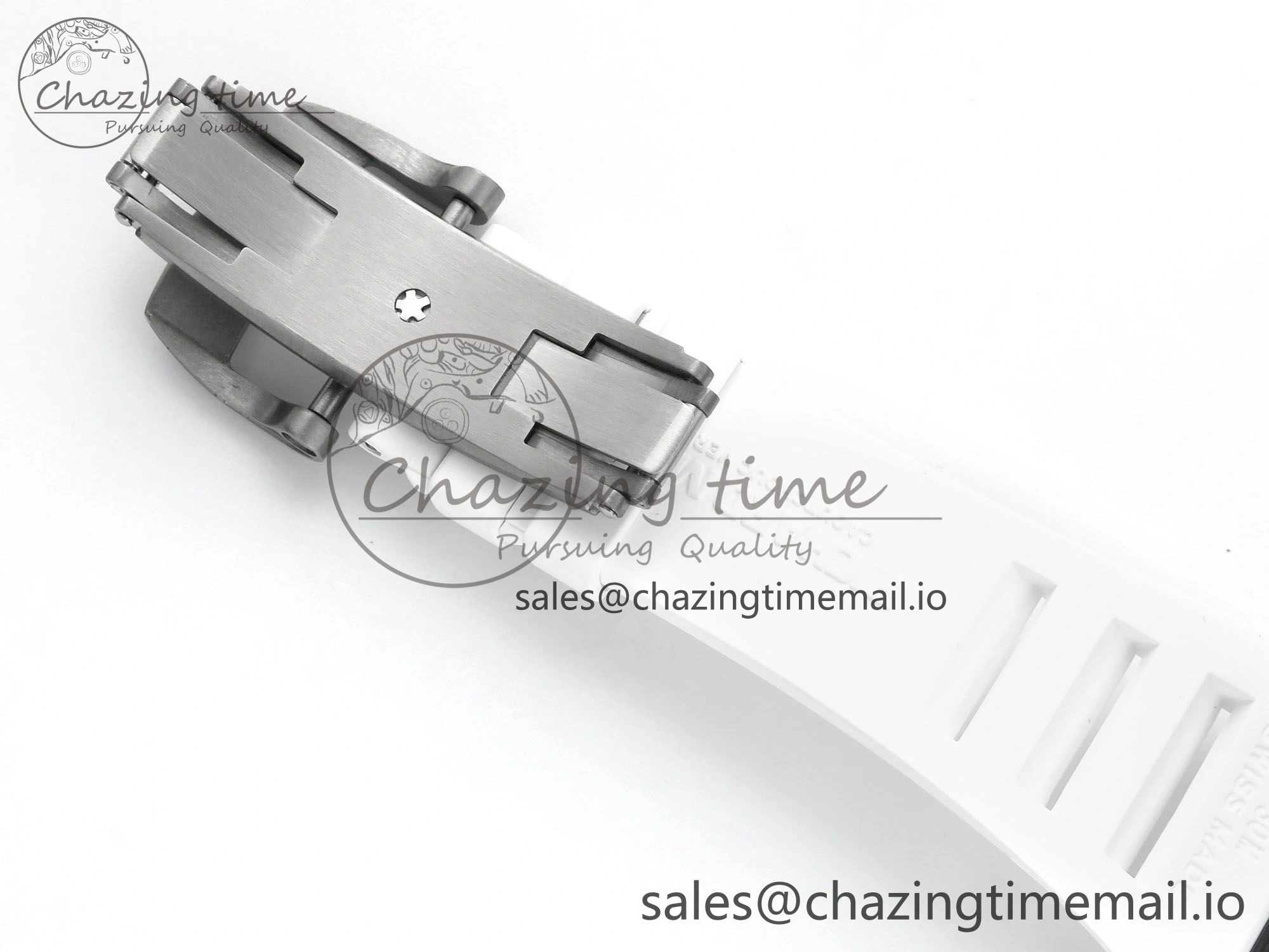 RM055 Ti NTPT UOKF 1:1 Best Edition White Red Inner Bezel White Crown on White Rubber Strap RMUL2 Super Clone