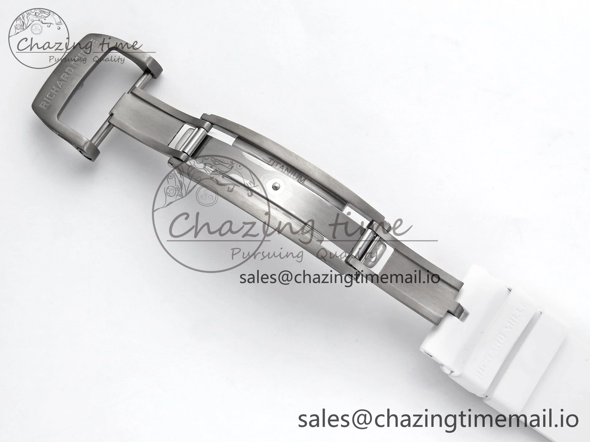 RM055 Ti NTPT UOKF 1:1 Best Edition White Red Inner Bezel White Crown on White Rubber Strap RMUL2 Super Clone