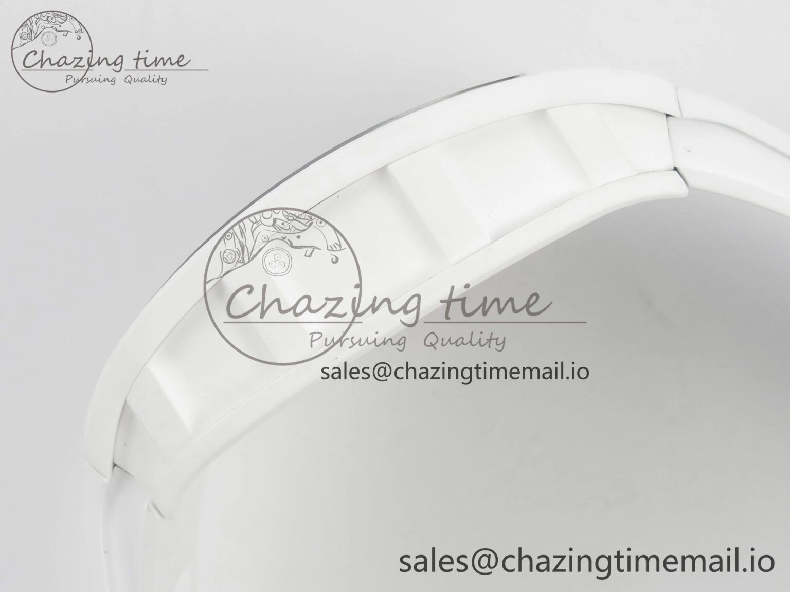 RM055 White Ceramic APSF 1:1 Best Edition Red Inner Bezel on White Rubber Strap RMUL2 Super Clone