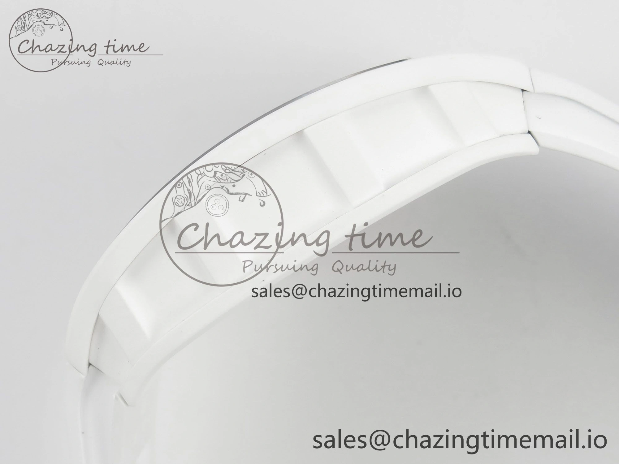 RM055 White Ceramic APSF 1:1 Best Edition Red Inner Bezel on White Rubber Strap RMUL2 Super Clone