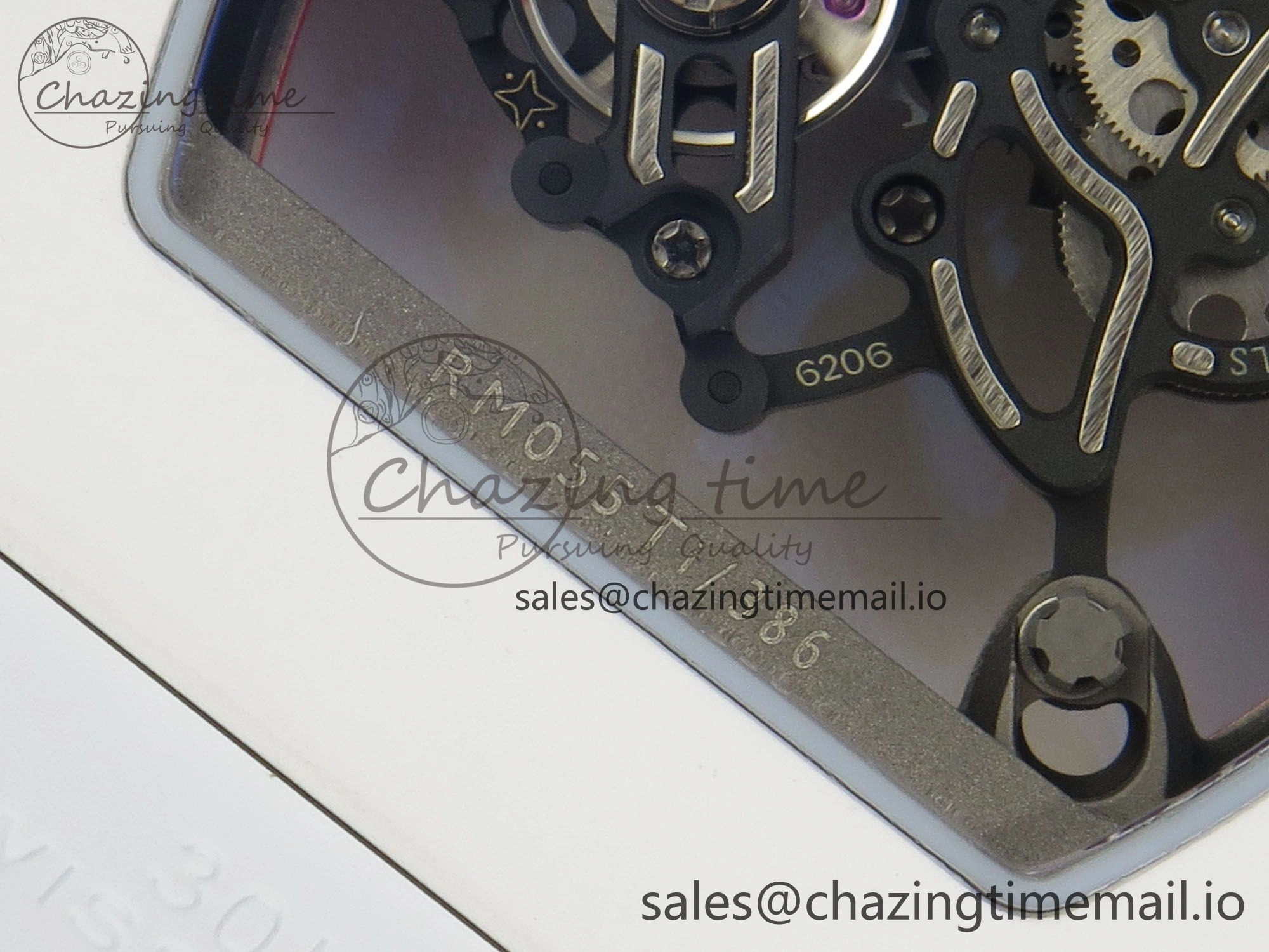RM055 White Ceramic APSF 1:1 Best Edition Red Inner Bezel on White Rubber Strap RMUL2 Super Clone