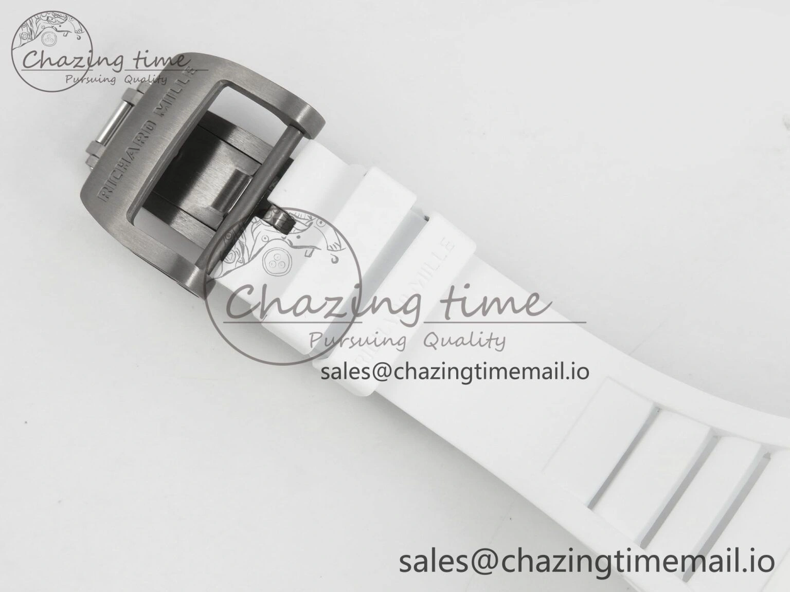 RM055 White Ceramic APSF 1:1 Best Edition Red Inner Bezel on White Rubber Strap RMUL2 Super Clone