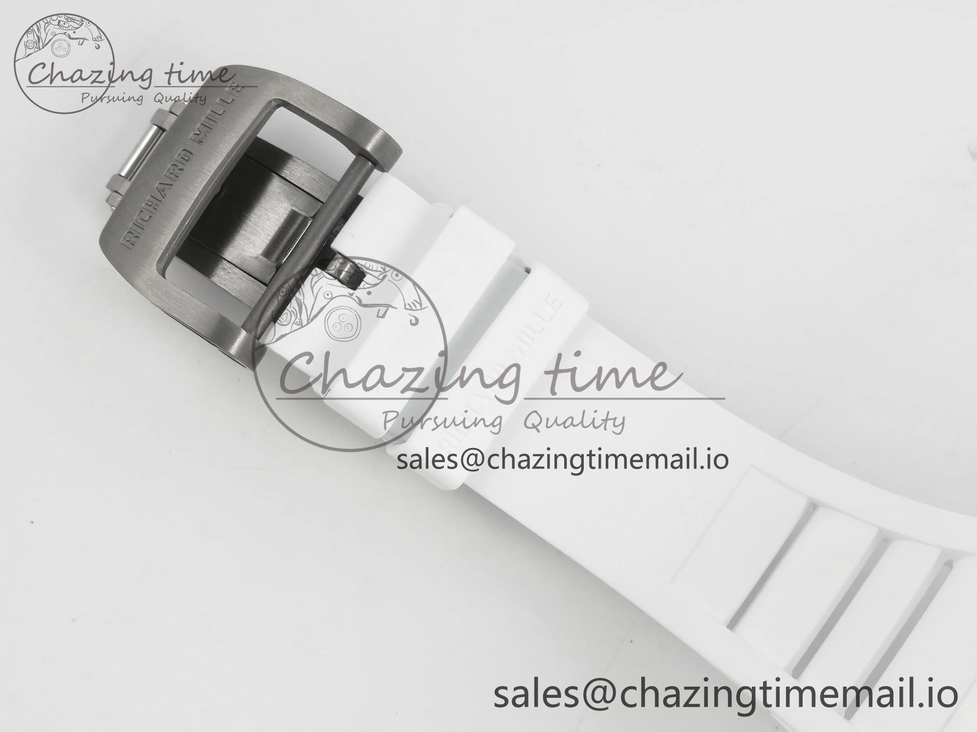 RM055 White Ceramic APSF 1:1 Best Edition Red Inner Bezel on White Rubber Strap RMUL2 Super Clone