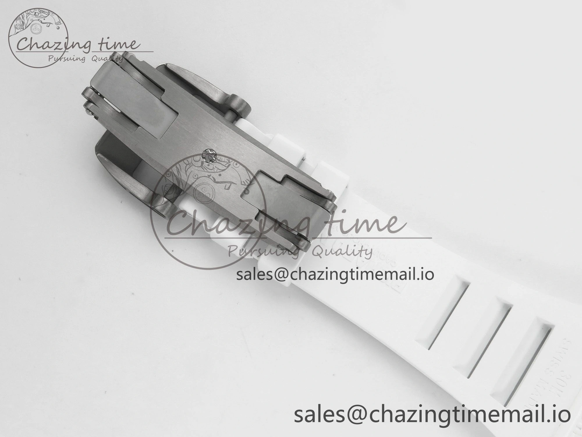 RM055 White Ceramic APSF 1:1 Best Edition Red Inner Bezel on White Rubber Strap RMUL2 Super Clone