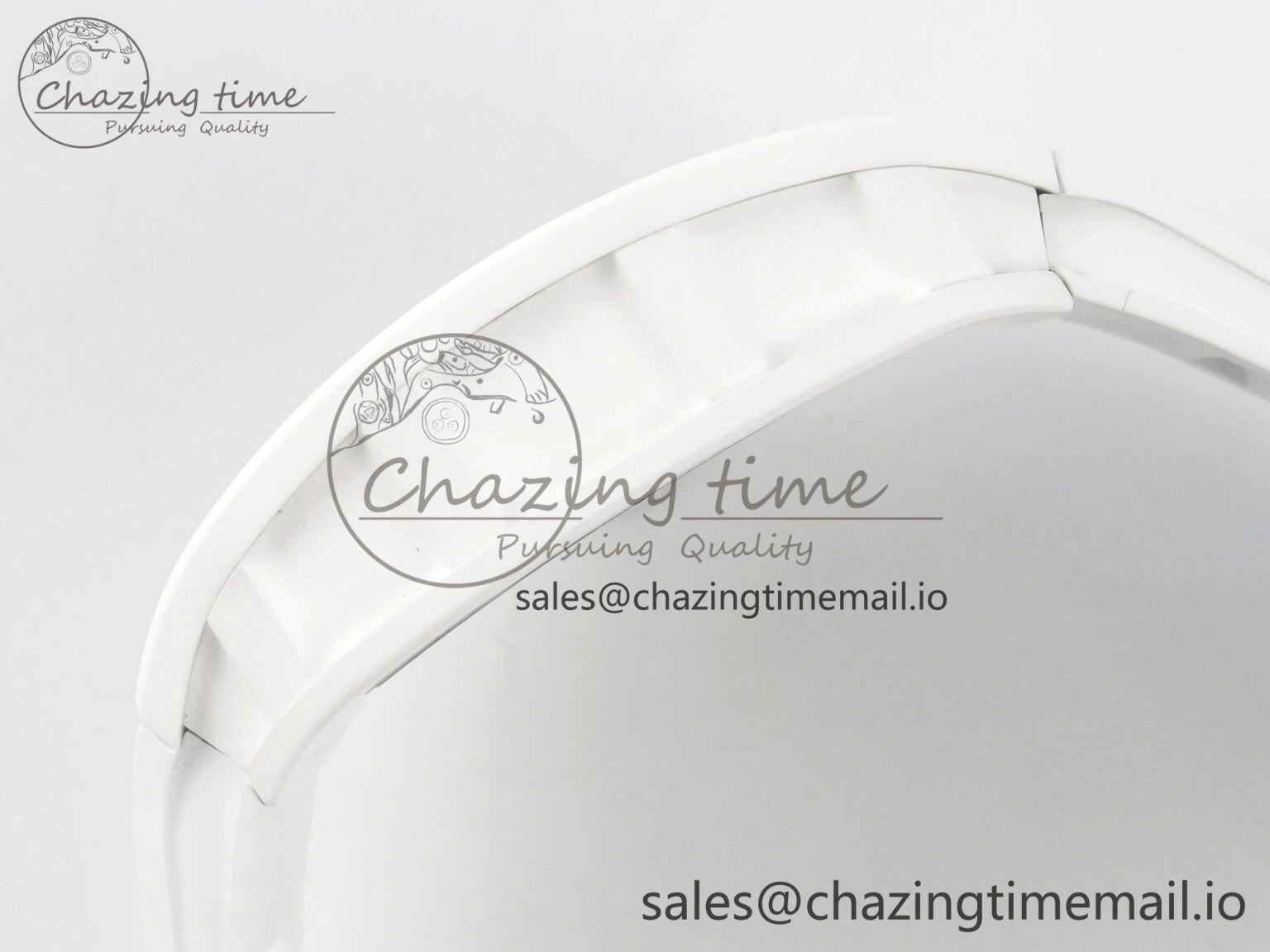RM055 White Ceramic APSF 1:1 Best Edition Skeleton Dial on White Rubber Strap RMUL2 Super Clone