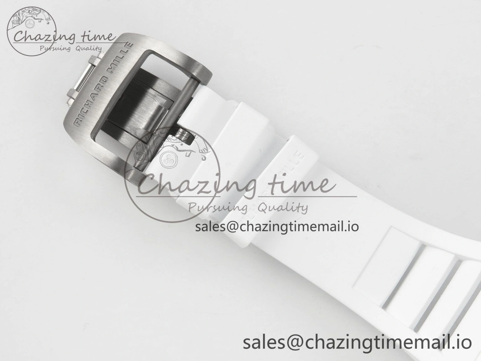 RM055 White Ceramic APSF 1:1 Best Edition Skeleton Dial on White Rubber Strap RMUL2 Super Clone