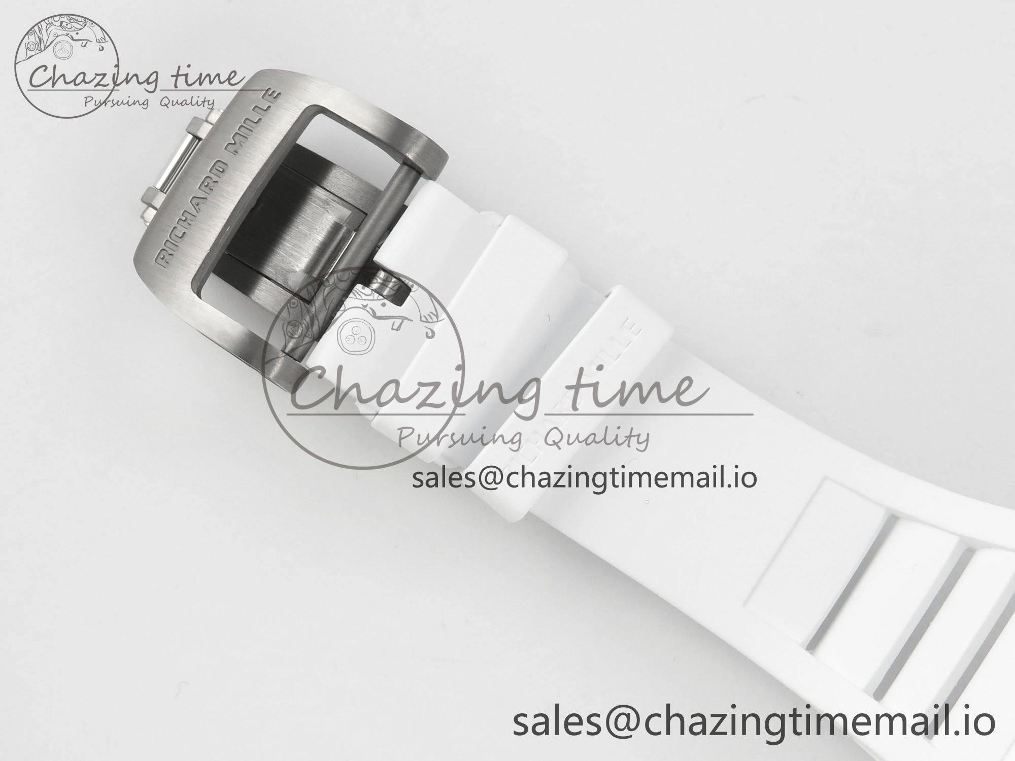 RM055 White Ceramic APSF 1:1 Best Edition Skeleton Dial on White Rubber Strap RMUL2 Super Clone