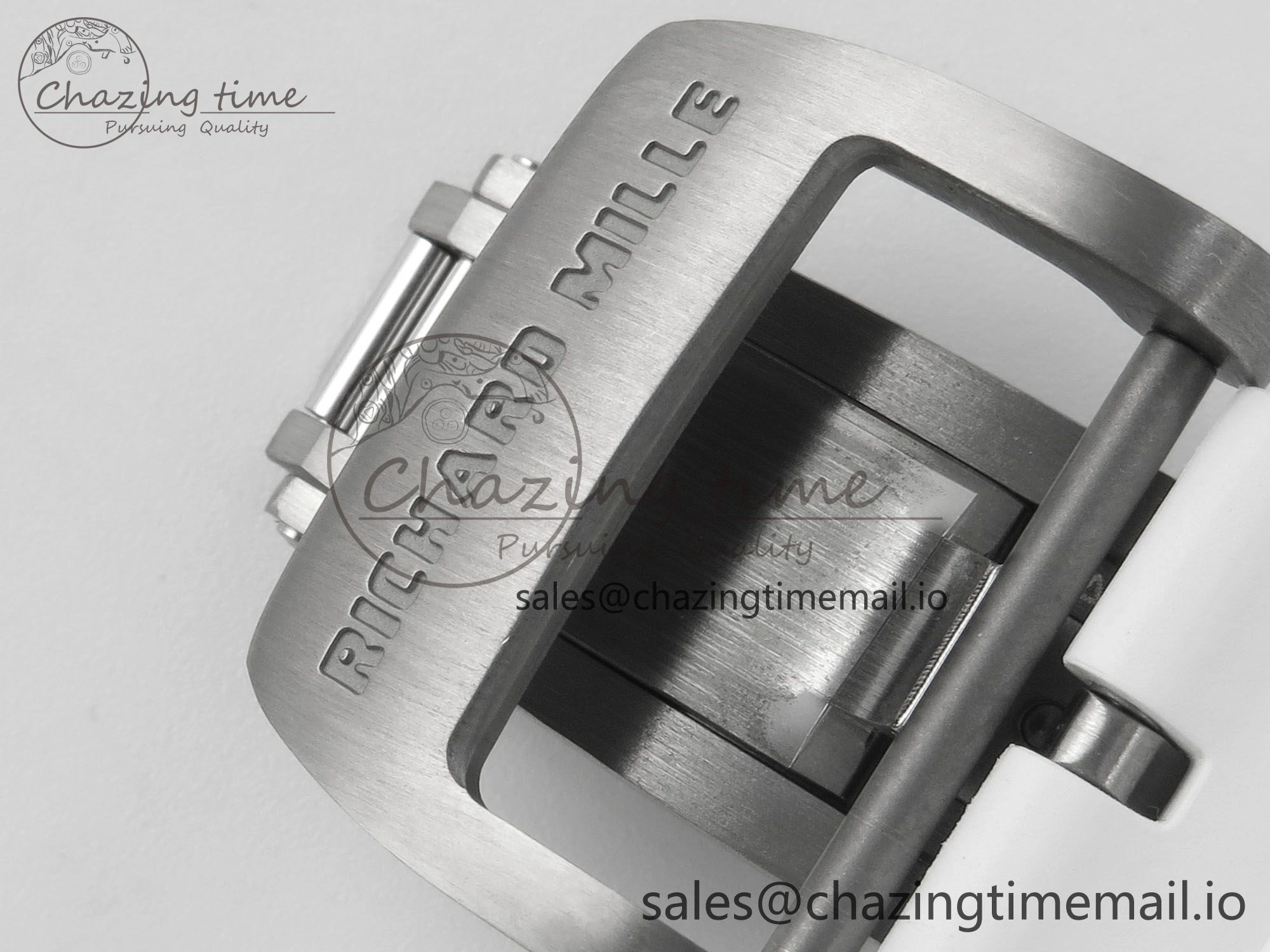 RM055 White Ceramic APSF 1:1 Best Edition Skeleton Dial on White Rubber Strap RMUL2 Super Clone