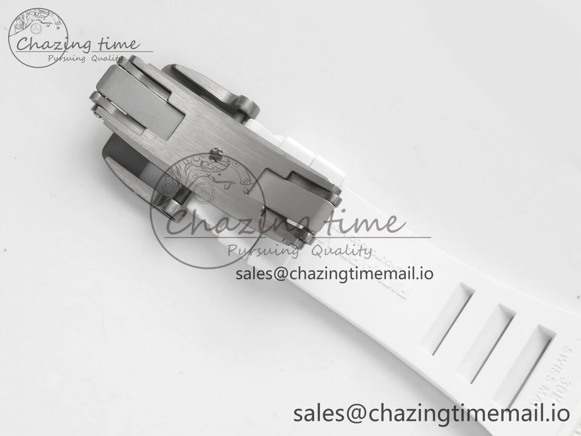 RM055 White Ceramic APSF 1:1 Best Edition Skeleton Dial on White Rubber Strap RMUL2 Super Clone