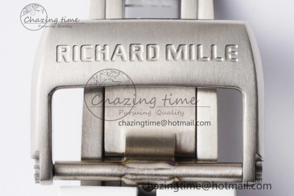 RM055 White Ceramic BBR Best Edition Skeleton Dial on White Rubber Strap Clone RMUL2 V2