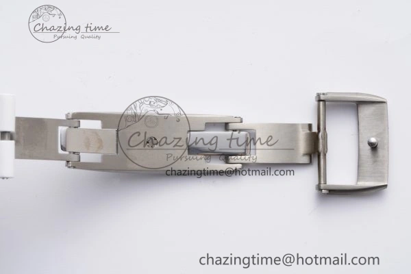 RM055 White Ceramic BBR Best Edition Skeleton Dial on White Rubber Strap Clone RMUL2 V2