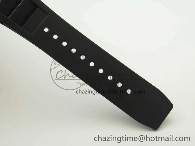 RM055 White Ceramic Case KVF Best Edition Ceramic Bezel Skeleton Dial On Black Rubber Strap MIYOTA8215