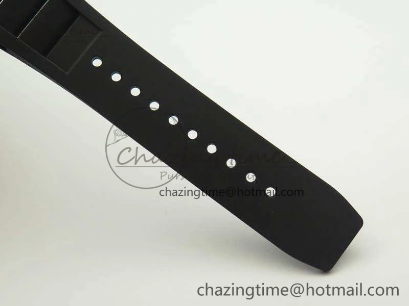 RM055 White Ceramic Case KVF Best Edition Ceramic Bezel Skeleton Dial On Black Rubber Strap MIYOTA8215