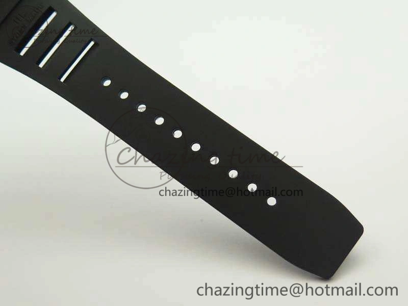 RM055 White Ceramic Case KVF Best Edition Ceramic Bezel Skeleton Dial On Black Rubber Strap MIYOTA8215