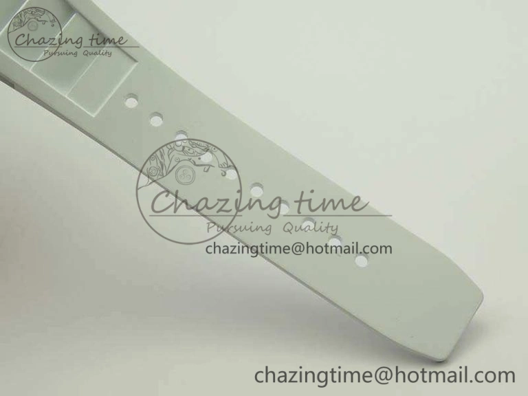 RM055 White Ceramic Case KVF Best Edition Ceramic Bezel Skeleton Dial On White Rubber Strap MIYOTA8215