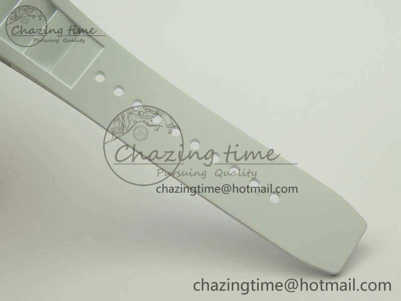 RM055 White Ceramic Case KVF Best Edition Ceramic Bezel Skeleton Dial On White Rubber Strap MIYOTA8215