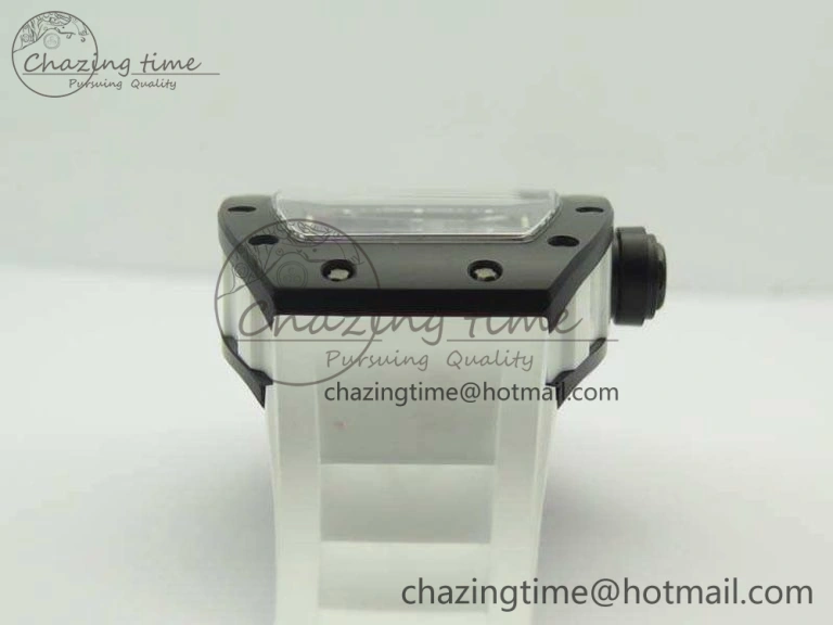 RM055 White Ceramic Case KVF Best Edition Ceramic Bezel Skeleton Dial On White Rubber Strap MIYOTA8215