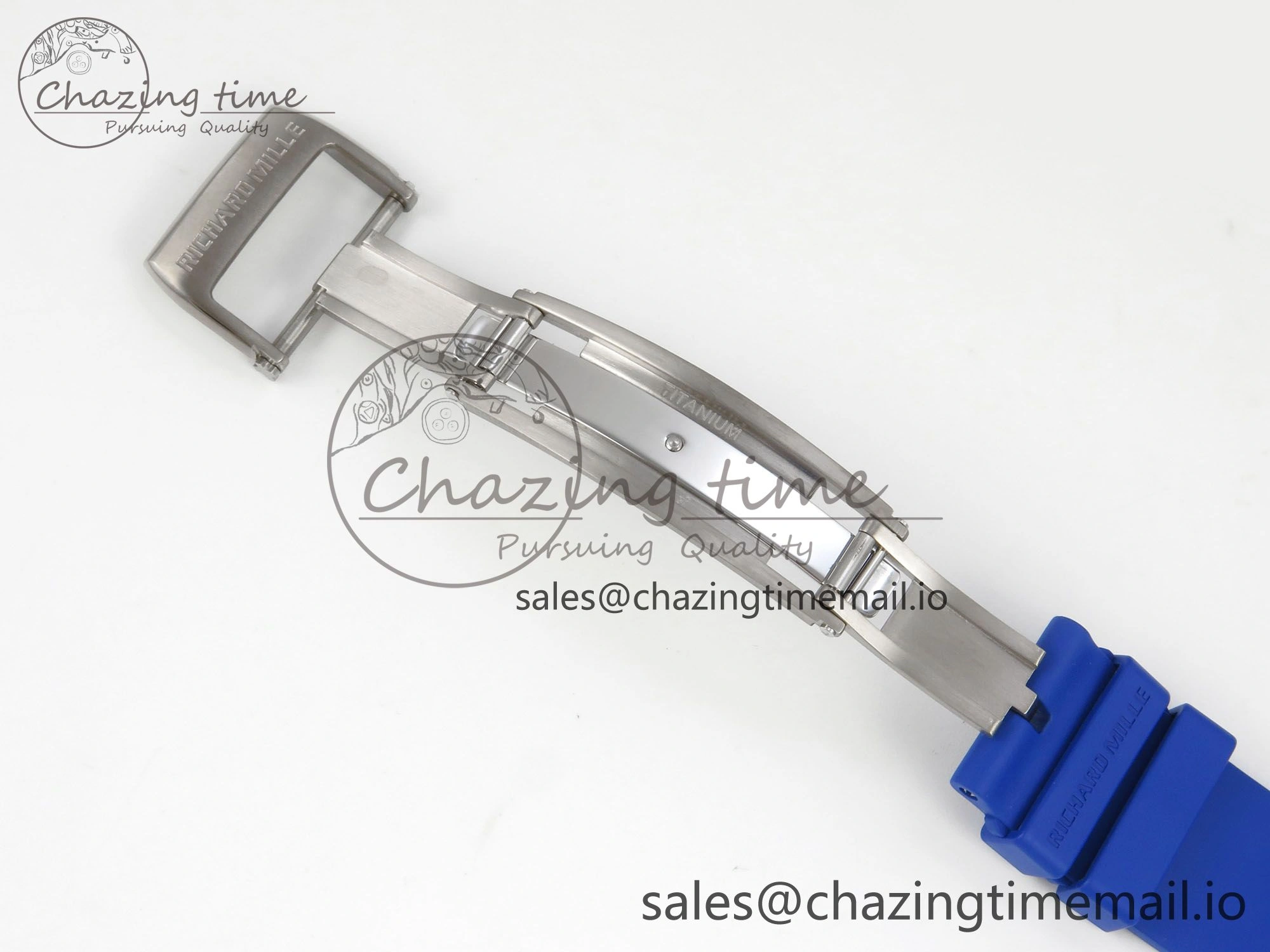 RM055 White Ceramic Japan Edition MLF 1:1 Best Edition on Deep Blue Rubber Strap RMUL2 Super Clone