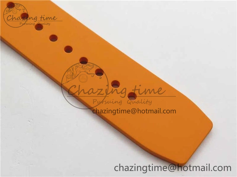 RM055 White Ceramic KVF Best Edition Skeleton Dial Black on Orange Rubber Strap MIYOTA8215 V3