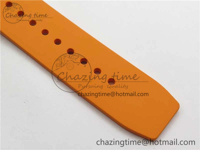 RM055 White Ceramic KVF Best Edition Skeleton Dial Black on Orange Rubber Strap MIYOTA8215 V3