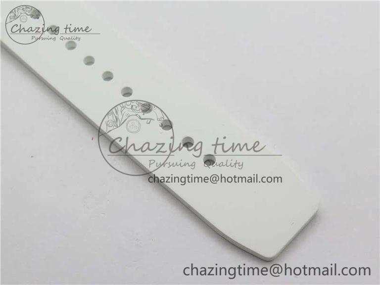 RM055 White Ceramic KVF Best Edition Skeleton Dial Black on White Rubber Strap MIYOTA8215 V3