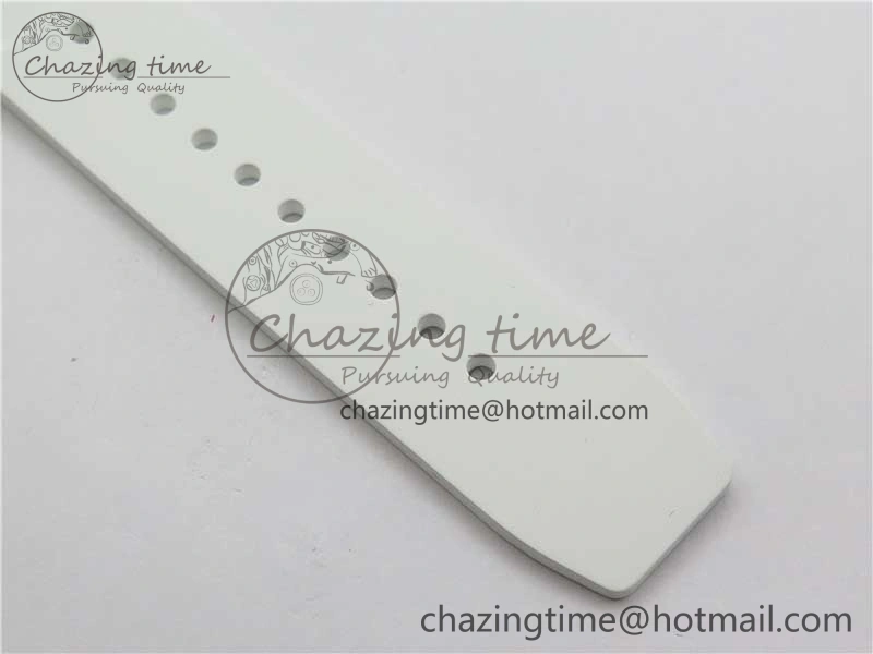 RM055 White Ceramic KVF Best Edition Skeleton Dial Black on White Rubber Strap MIYOTA8215 V3