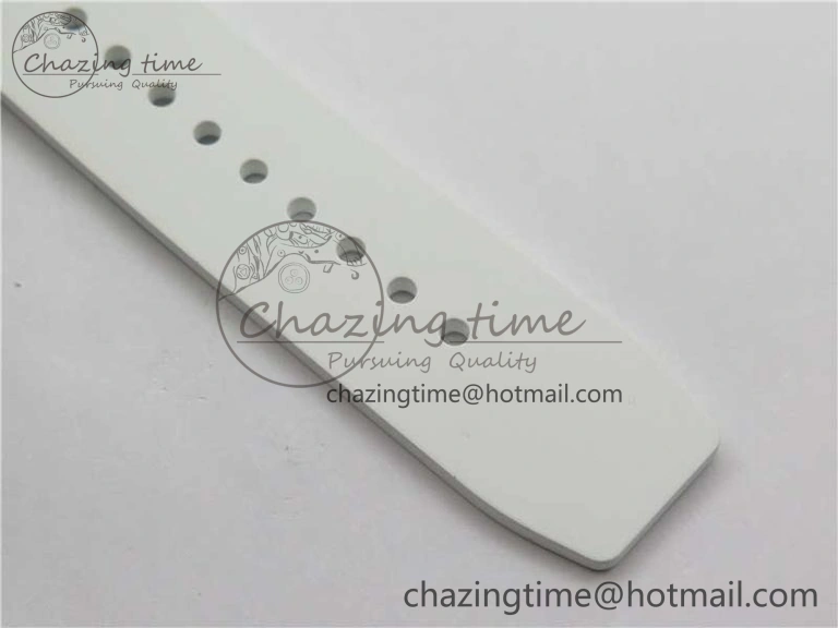 RM055 White Ceramic KVF Best Edition Skeleton Dial Black on White Rubber Strap MIYOTA8215 V3