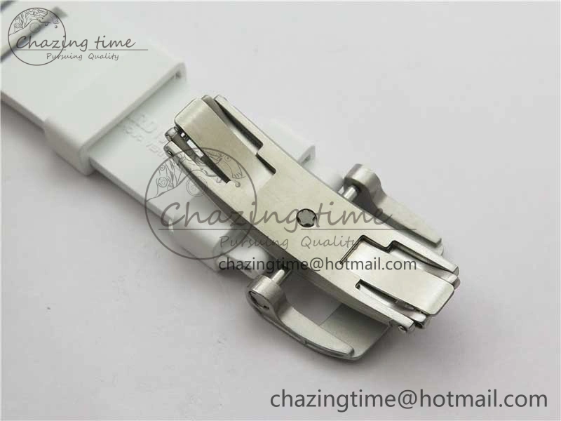 RM055 White Ceramic KVF Best Edition Skeleton Dial Black on White Rubber Strap MIYOTA8215 V3