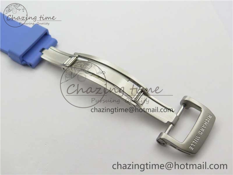 RM055 White Ceramic KVF Best Edition Skeleton Dial Blue on Rubber Strap MIYOTA8215 V3