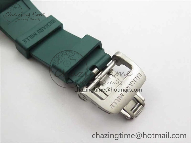 RM055 White Ceramic KVF Best Edition Skeleton Dial Green on Green Rubber Strap MIYOTA8215 V3