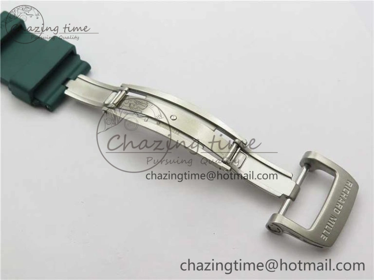 RM055 White Ceramic KVF Best Edition Skeleton Dial Green on Green Rubber Strap MIYOTA8215 V3