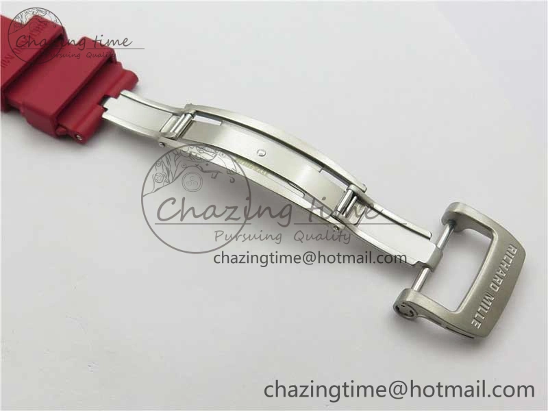 RM055 White Ceramic KVF Best Edition Skeleton Dial Red on Red Rubber Strap MIYOTA8215 V3