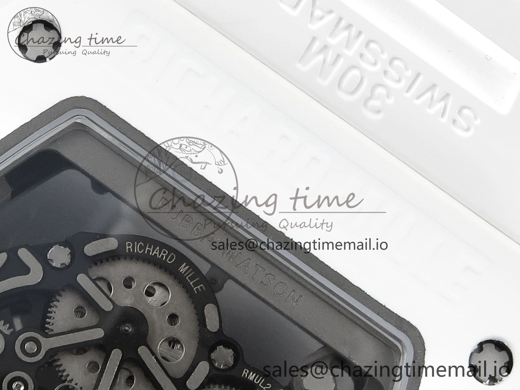 RM055 White Ceramic RMF Best Edition Blue Skeleton Dial On White Rubber Strap RMUL2 Super Clone