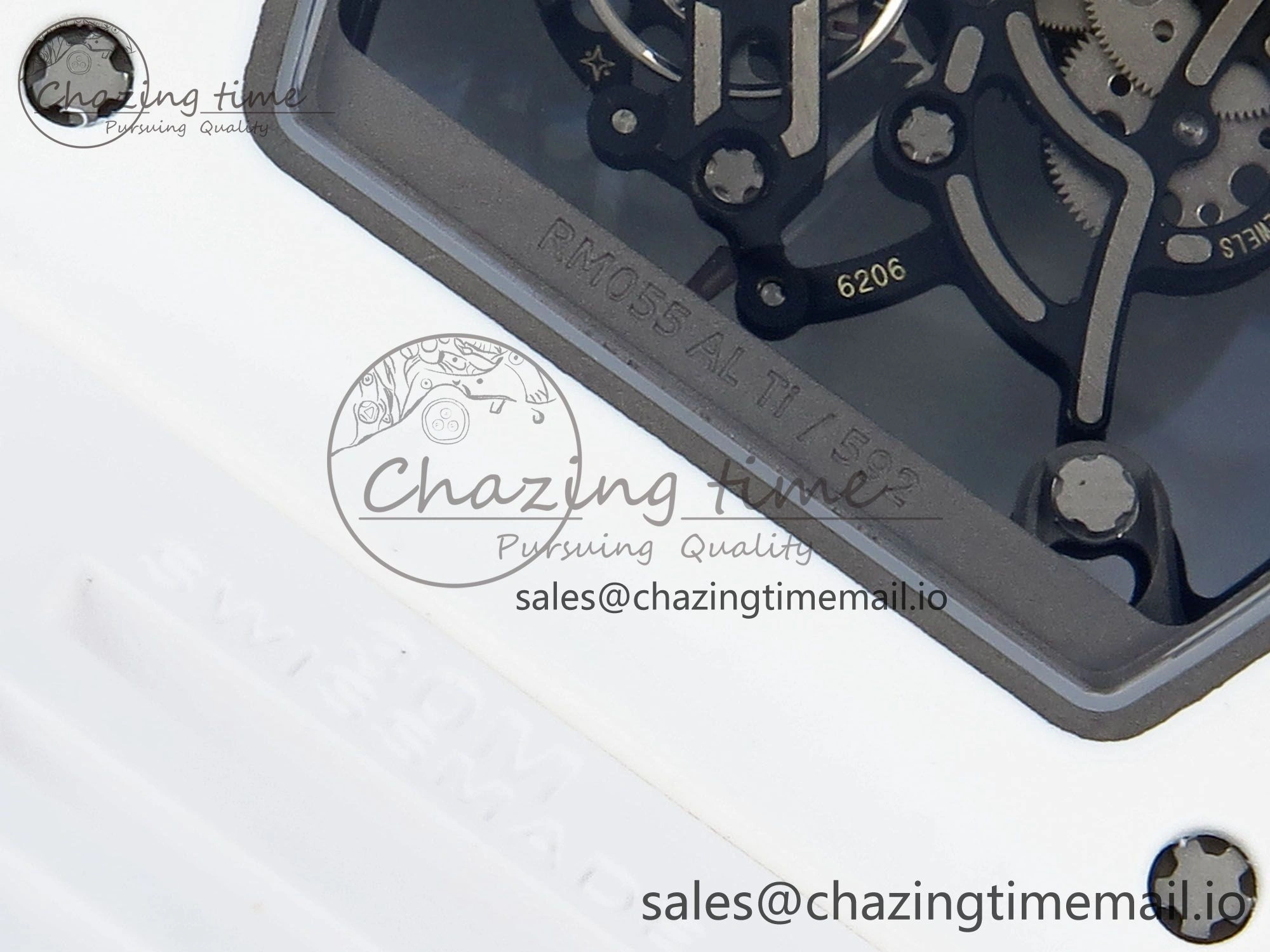 RM055 White Ceramic RMF Best Edition Blue Skeleton Dial On White Rubber Strap RMUL2 Super Clone