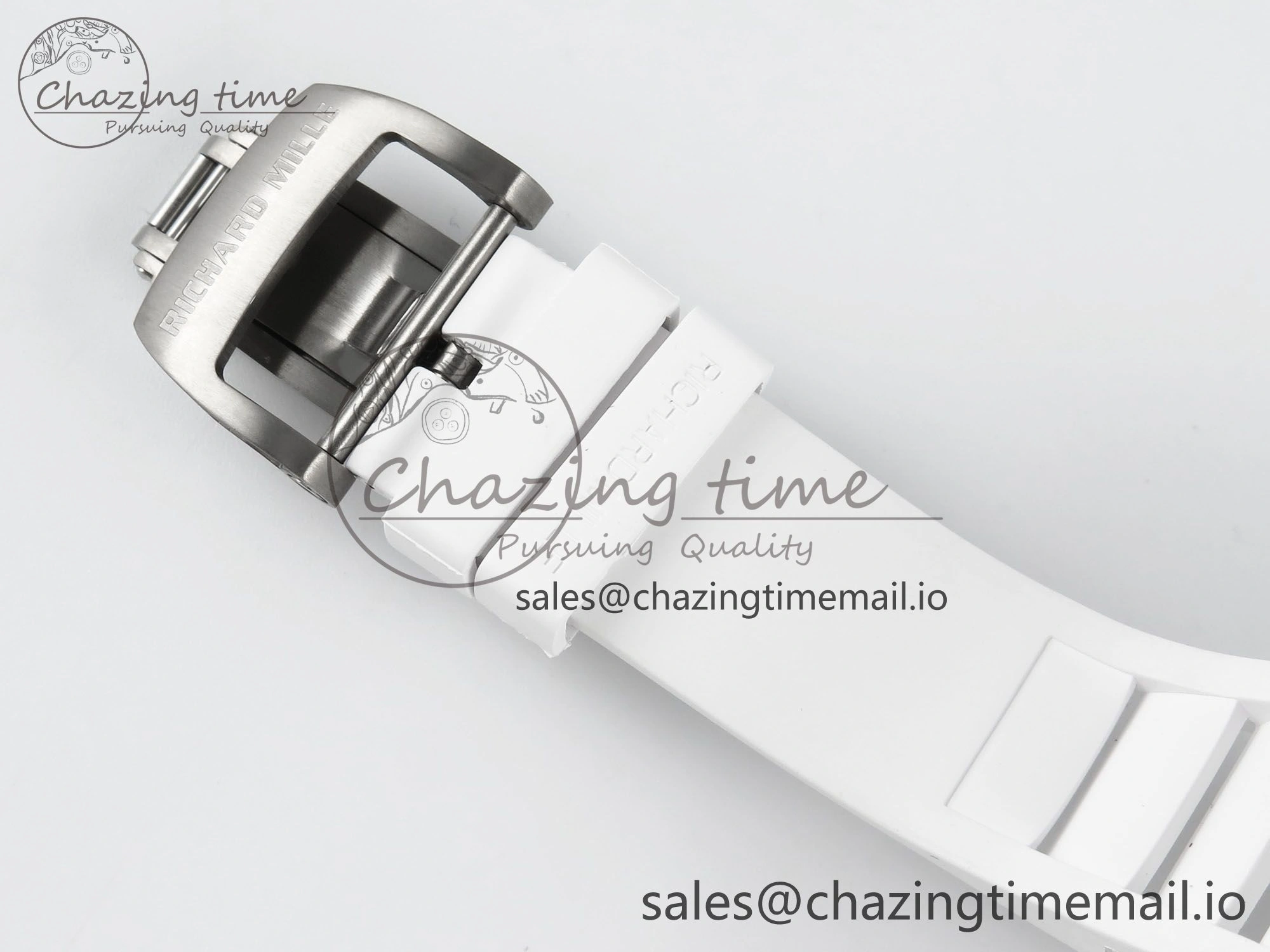 RM055 White Ceramic RMF Best Edition Skeleton Dial On White Rubber Strap RMUL2 Super Clone