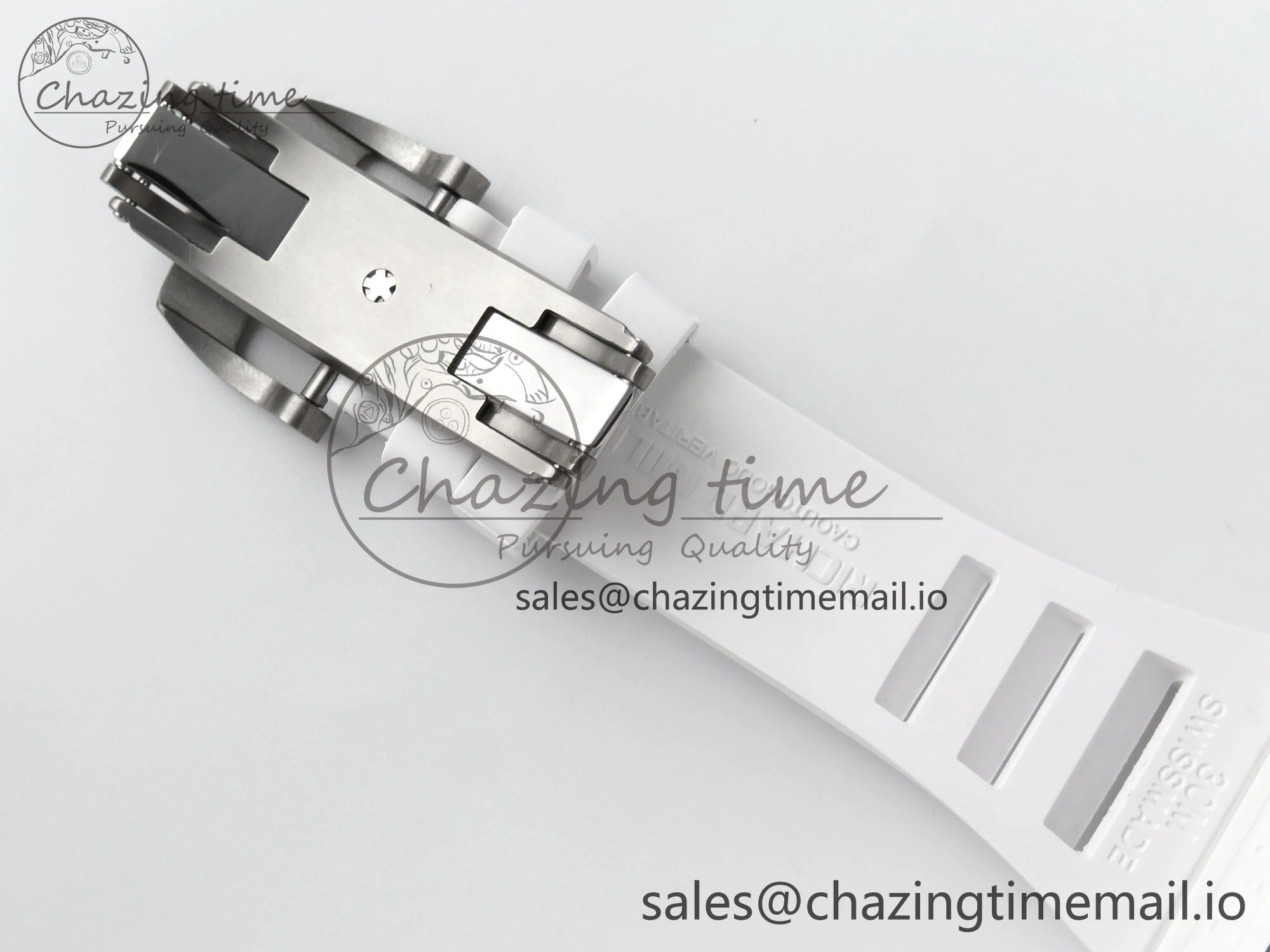RM055 White Ceramic RMF Best Edition Skeleton Dial On White Rubber Strap RMUL2 Super Clone
