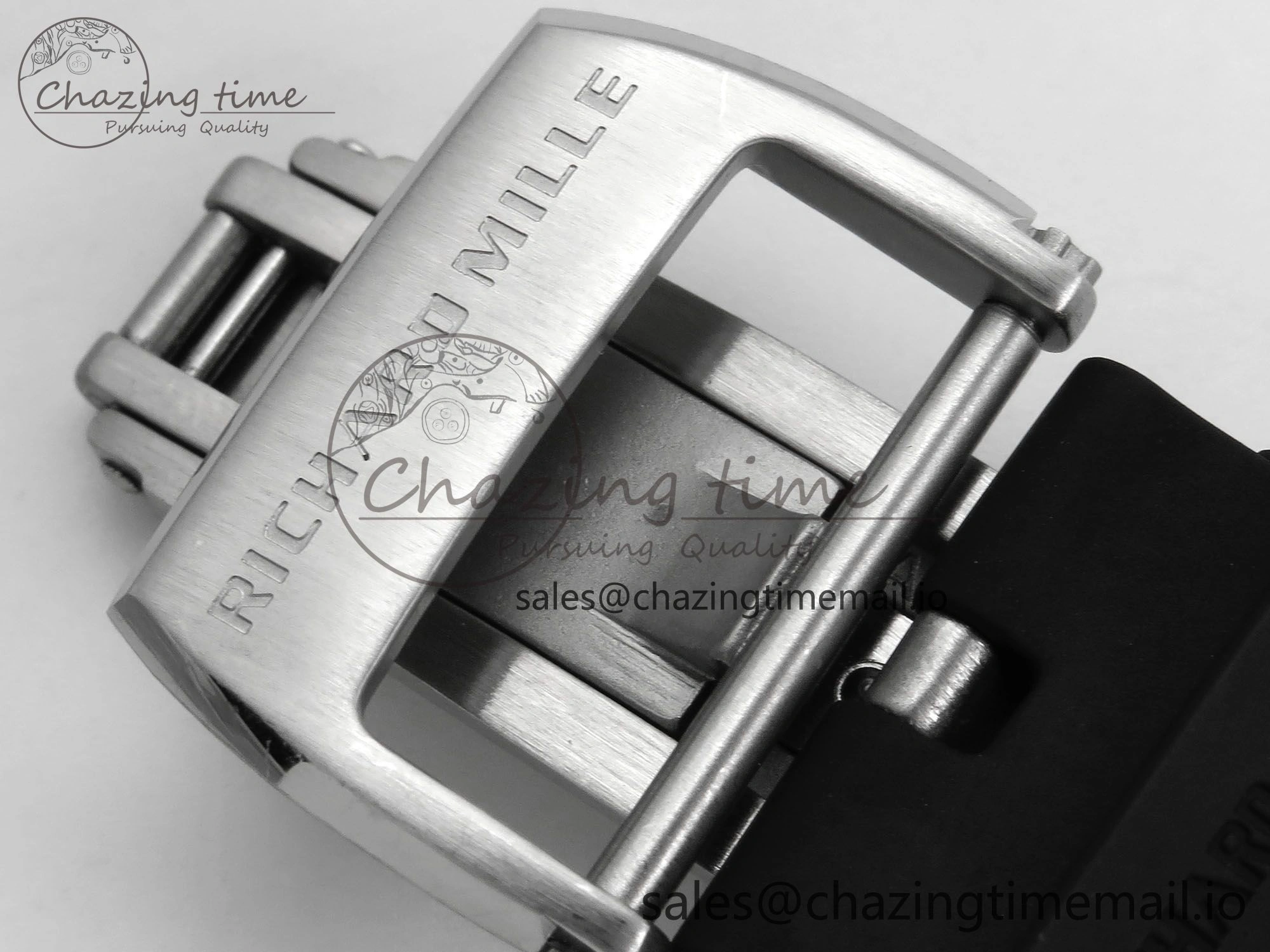 RM055 White Ceramic T+F 1:1 Best Edition Black Skeleton Dial on Black Rubber Strap RMUL2 Super Clone