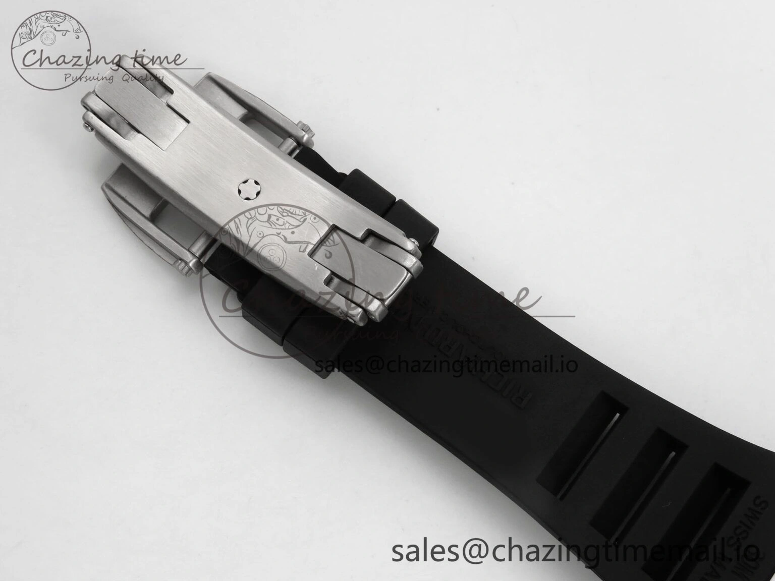 RM055 White Ceramic T+F 1:1 Best Edition Black Skeleton Dial on Black Rubber Strap RMUL2 Super Clone