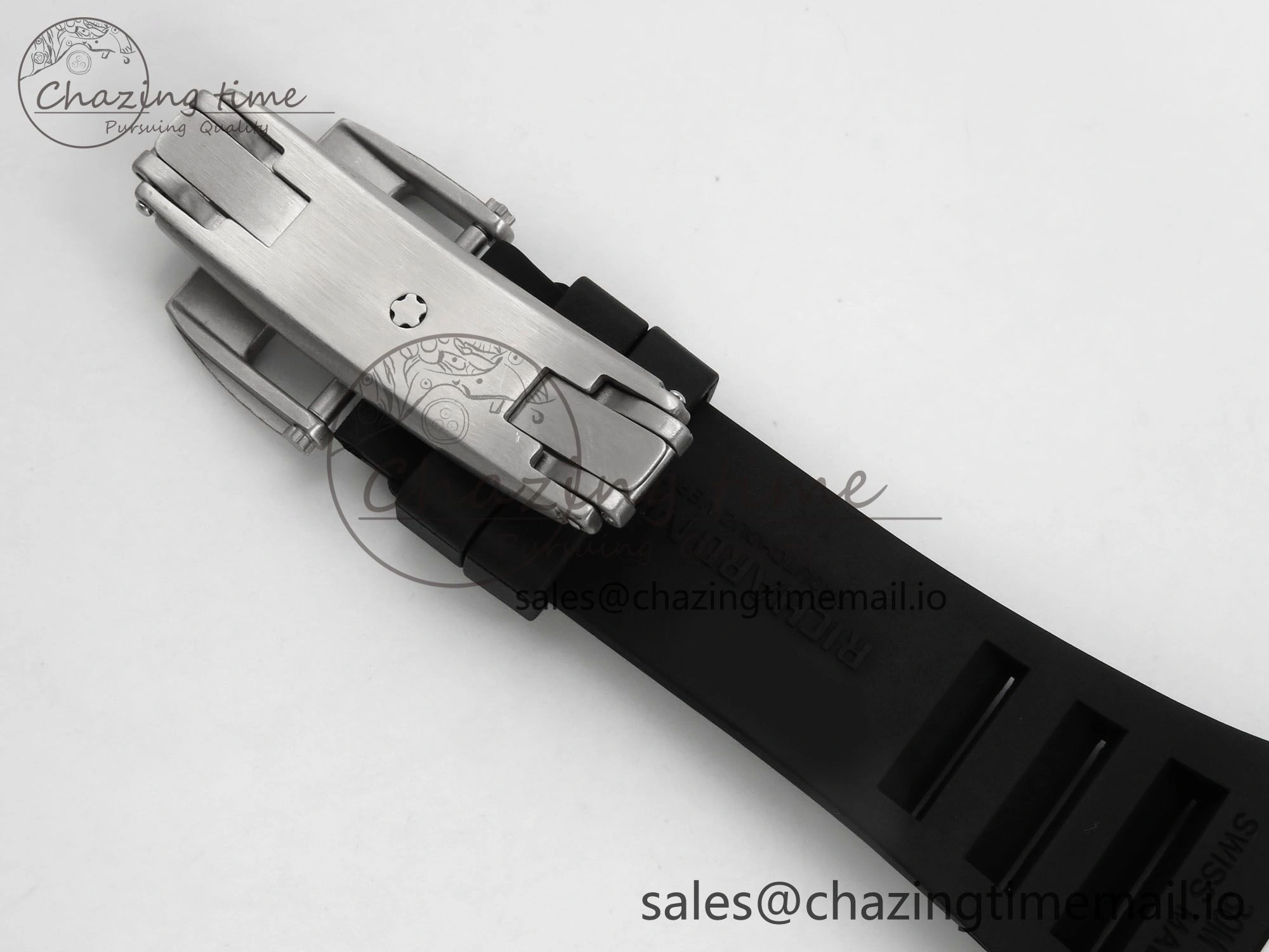 RM055 White Ceramic T+F 1:1 Best Edition Black Skeleton Dial on Black Rubber Strap RMUL2 Super Clone