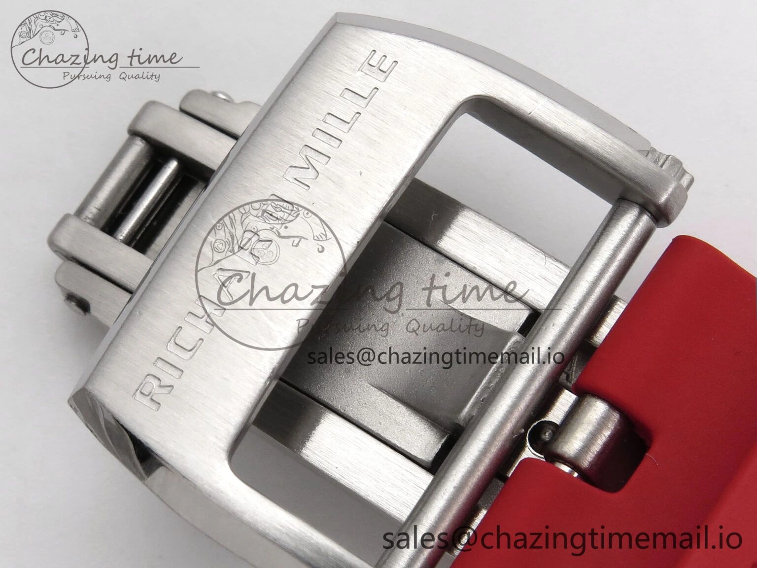 RM055 White Ceramic T+F 1:1 Best Edition Red Skeleton Dial on Red Rubber Strap RMUL2 Super Clone