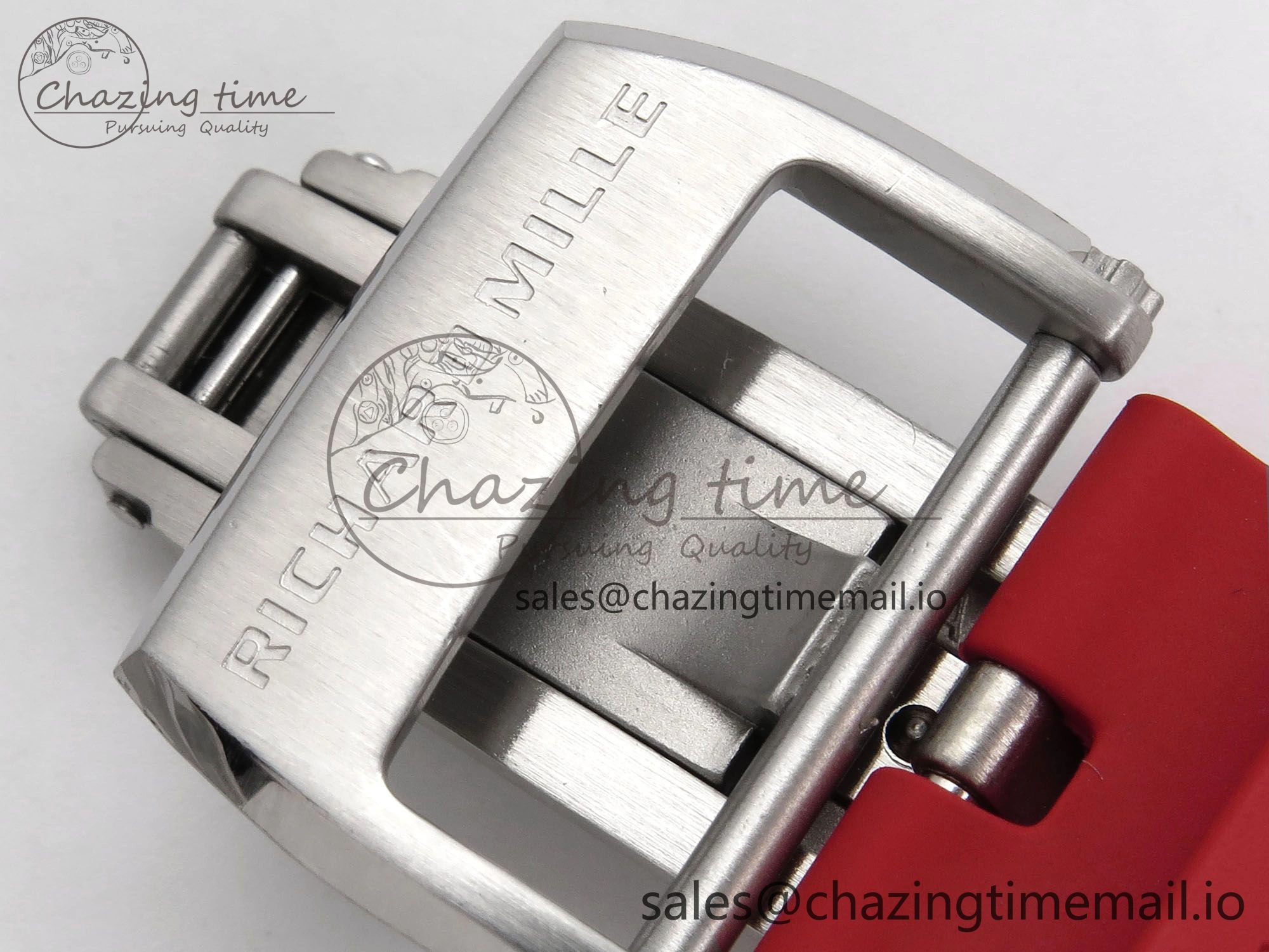 RM055 White Ceramic T+F 1:1 Best Edition Red Skeleton Dial on Red Rubber Strap RMUL2 Super Clone