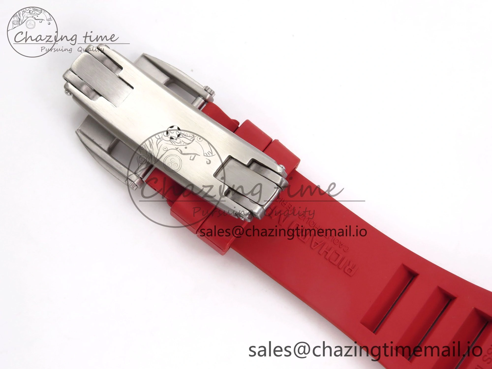 RM055 White Ceramic T+F 1:1 Best Edition Red Skeleton Dial on Red Rubber Strap RMUL2 Super Clone