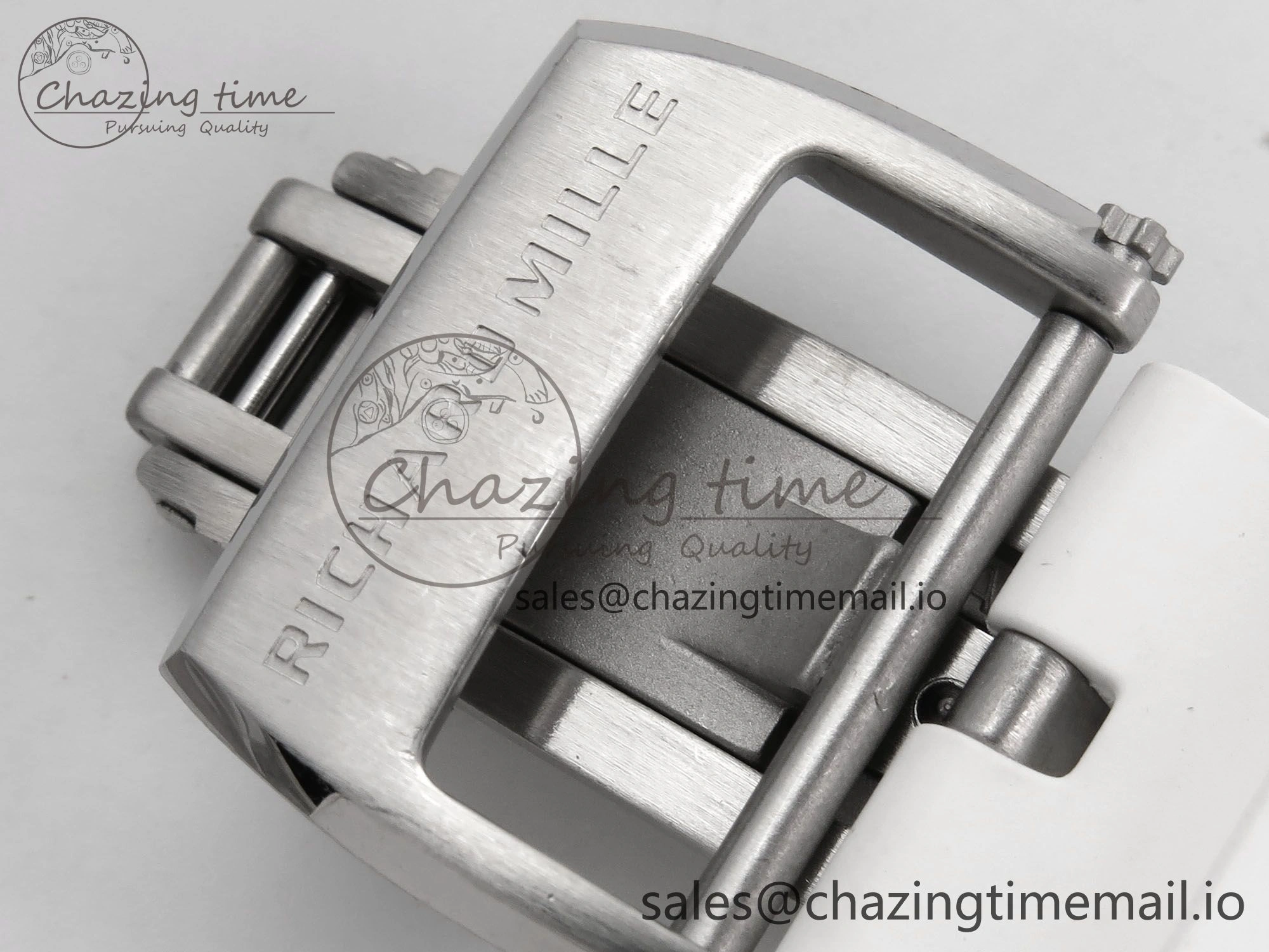 RM055 White Ceramic T+F 1:1 Best Edition Red Skeleton Dial on White Rubber Strap RMUL2 Super Clone
